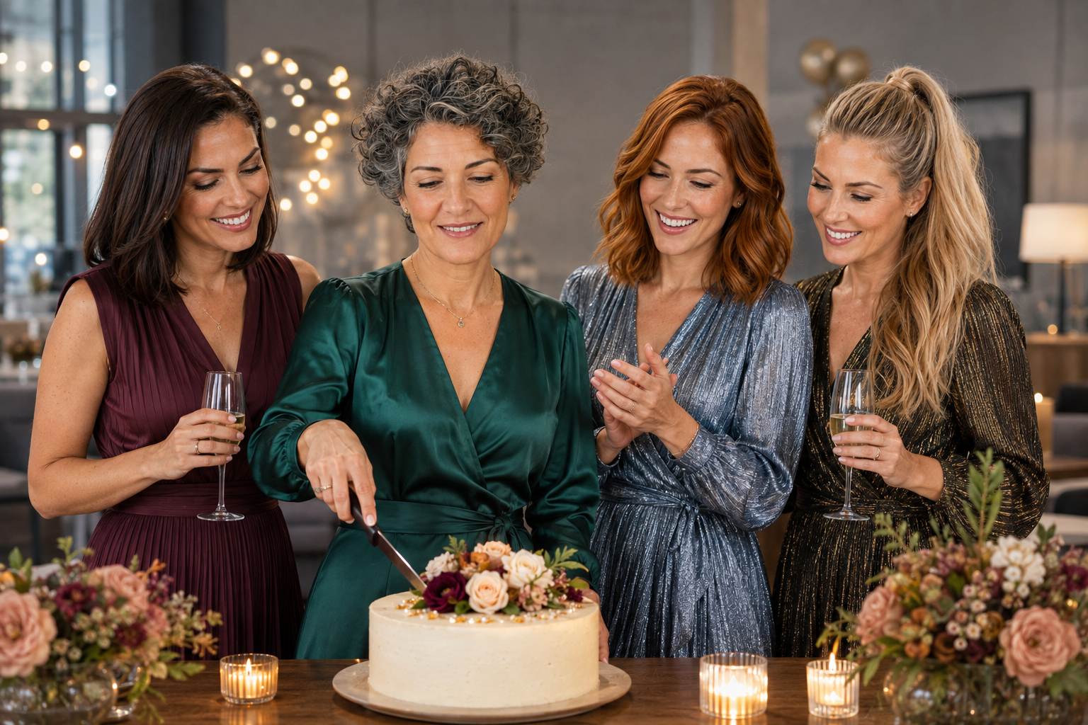 Elena Rossi celebrating with colleagues