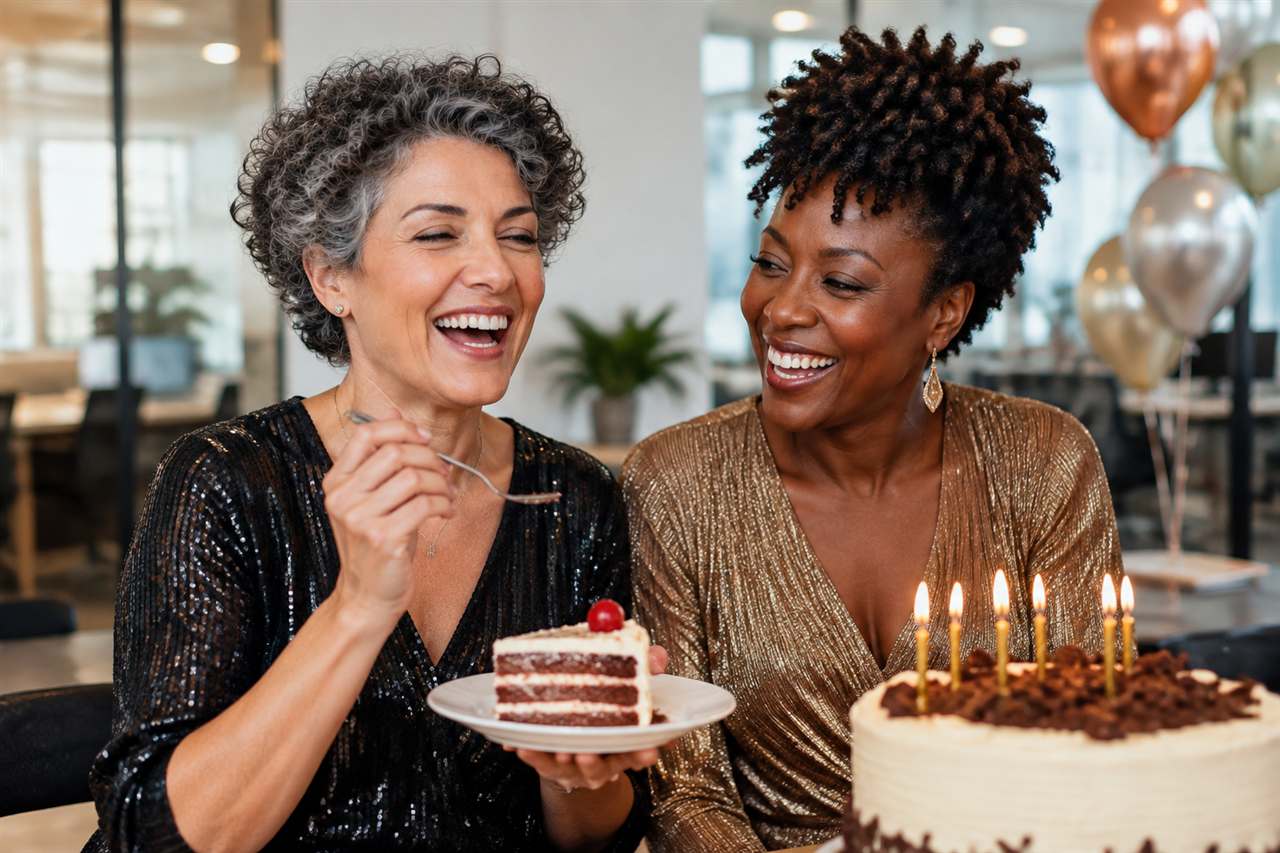 Elena sharing cake with Amara
