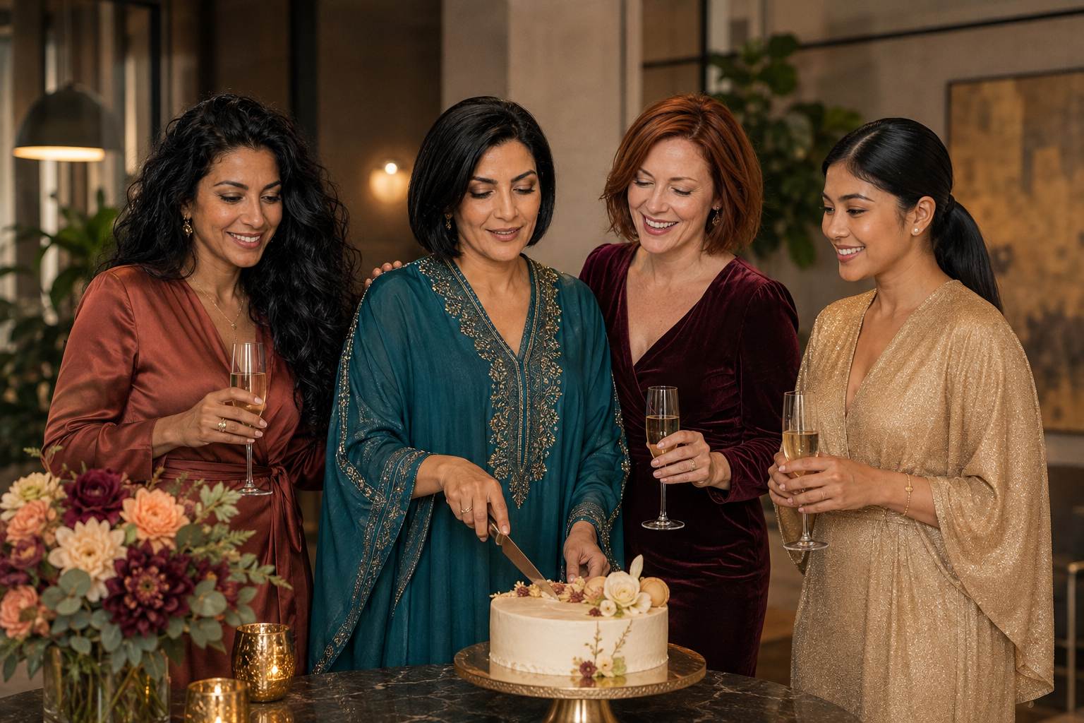 Layla Al-Hassan celebrating with colleagues