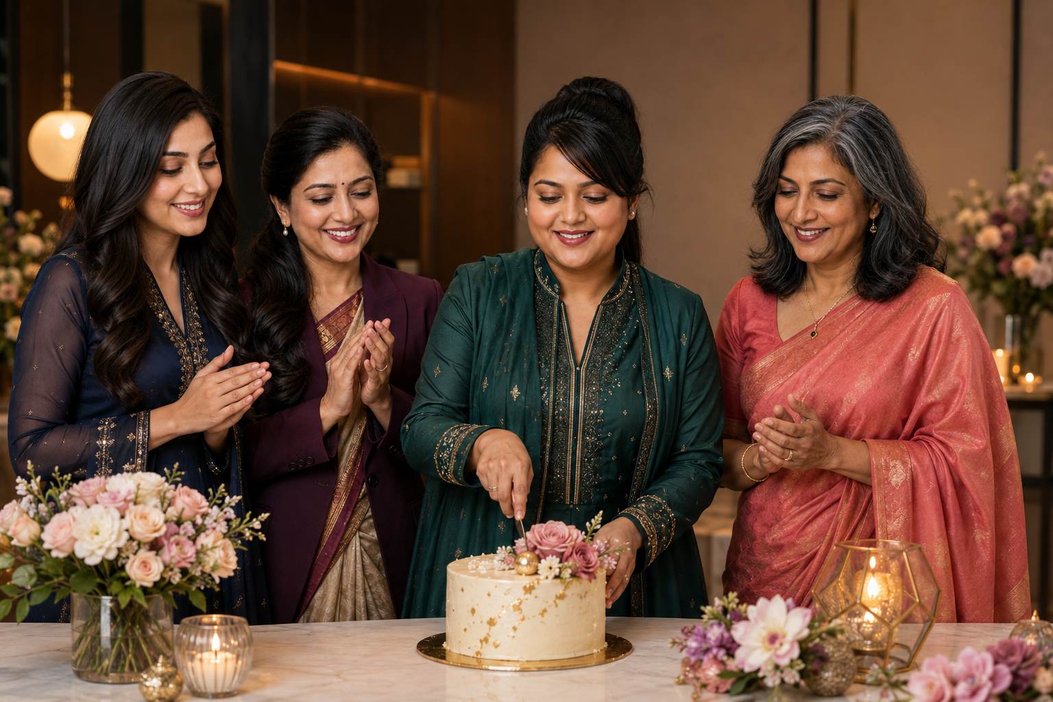 Simran Kaur celebrating with colleagues