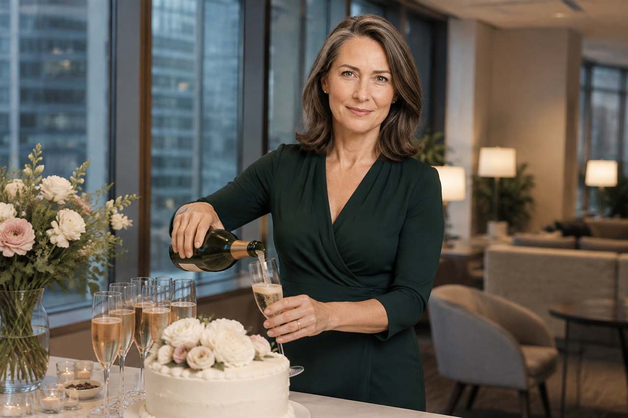 Victoria pouring party drinks