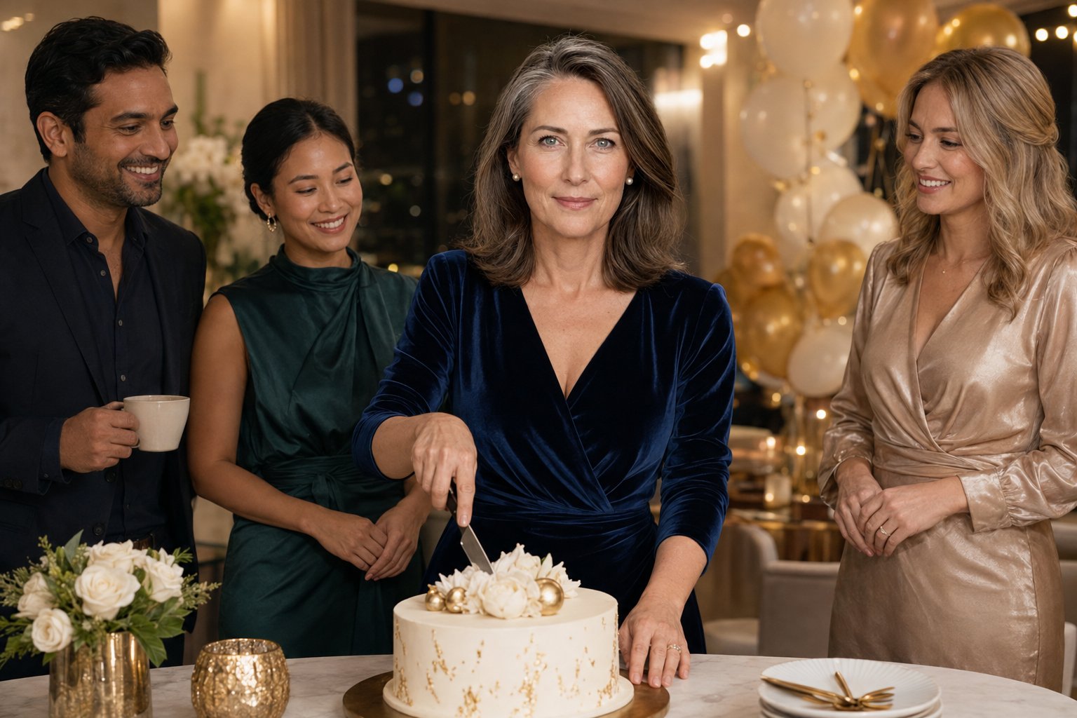 Victoria Ashbourne cutting her birthday cake